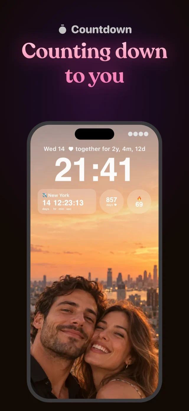 Countdown and time-together widgets on the lock screen